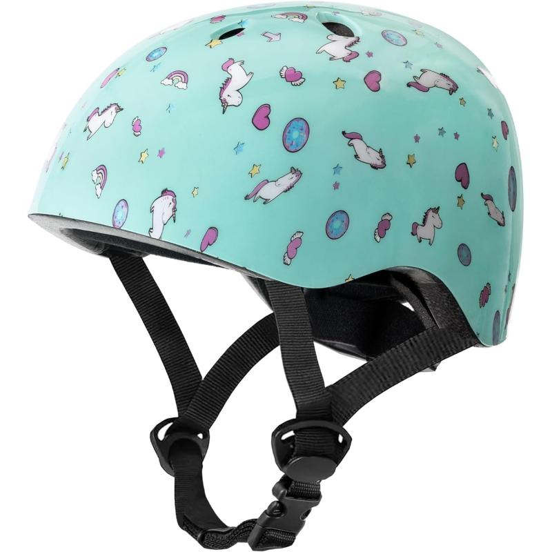 SULIFEEL Kids Bike Helmet for Boys and Girls Adjustable Toddler Skateboard Helmet for Multi-Sports Scooter Cycling Roller Skating Unicorn Stars